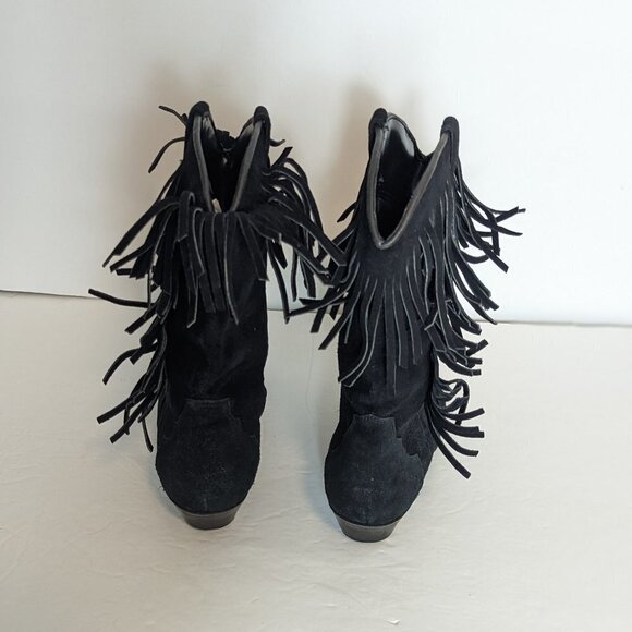 Vintage Western Suede Boots Stagecoach Desert Inspired Fringe Southwest Boho - Picture 5 of 9
